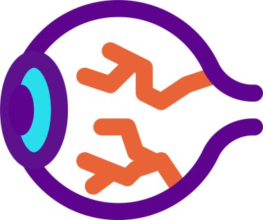 Beyaz arkaplanda izole edilmiş göz küresi simgesi ve vektör illüstrasyonu 