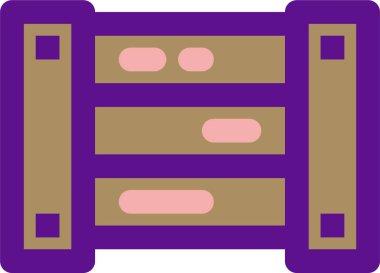 Beyaz arkaplanda izole edilmiş çit simgesi ve vektör illüstrasyonu  