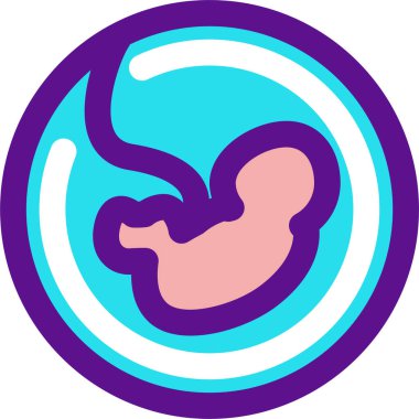 fetüs simgesini ve vektör illüstrasyonunu beyaz arkaplanda izole et