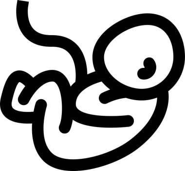 fetüs simgesini ve vektör illüstrasyonunu beyaz arkaplanda izole et