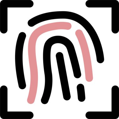 parmak izi simgesi, vektör illüstrasyonu beyaz arkaplanda izole edildi 