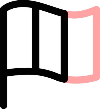 beyaz arkaplanda izole edilmiş bayrak simgesi ve vektör illüstrasyonu