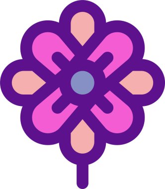 Çiçek simgesi hediye, vektör illüstrasyonu beyaz arkaplanda izole edildi  