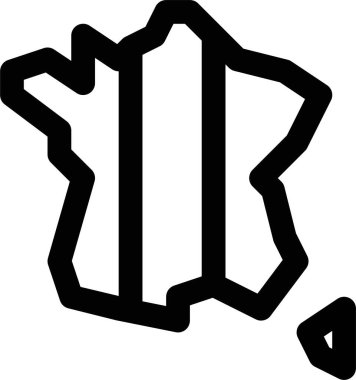 Fransa sınır simgesi ve vektör illüstrasyonu beyaz arkaplanda izole edildi