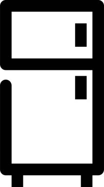 Buzdolabı simgesi, vektör çizimi beyaz arkaplanda izole edildi