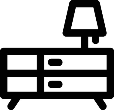 Mobilya simgesi ve vektör illüstrasyonu beyaz arkaplanda izole edildi