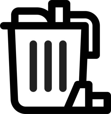 Çöp simgesi, vektör illüstrasyonu beyaz arkaplanda izole edildi 