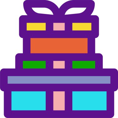 hediye kutuları simgesi, vektör çizimi beyaz arkaplanda izole edildi