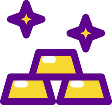 Beyaz arkaplanda izole edilmiş altın simgesi ve vektör illüstrasyonu