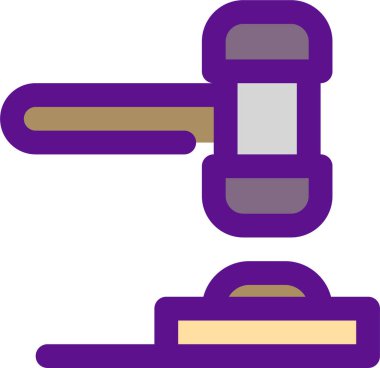 Çekiç simgesi, vektör illüstrasyonu beyaz arkaplanda izole edildi 