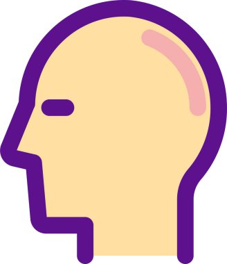 baş simge, vektör illüstrasyonu beyaz arkaplanda izole edildi 