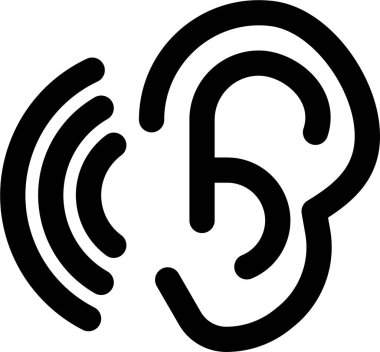 işitme simgesi ve vektör illüstrasyonu beyaz arkaplanda izole edildi 