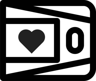 kalp aygıtı simgesi, vektör illüstrasyonu beyaz arkaplanda izole edildi 