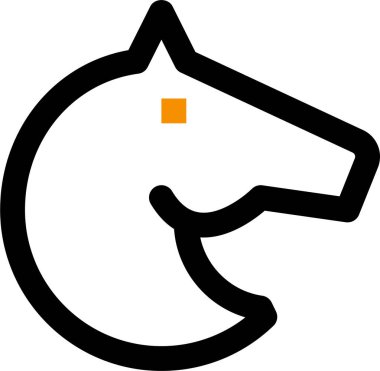 beyaz arkaplanda izole edilmiş at simgesi ve vektör illüstrasyonu  