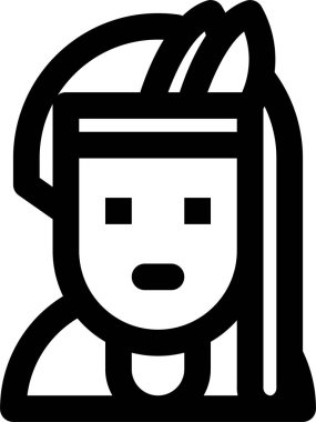 Hintli kız simgesi, vektör çizimi beyaz arkaplanda izole edildi  