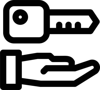 anahtar simgesi, vektör illüstrasyonu beyaz arkaplanda izole edildi