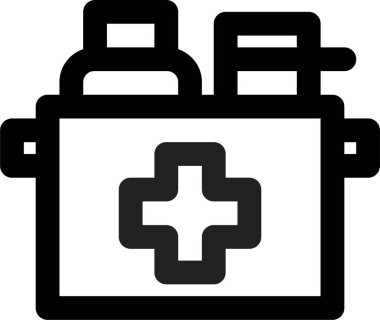 Tıbbi malzeme simgesi, vektör illüstrasyonu beyaz arkaplanda izole edildi 