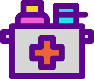 Tıbbi malzeme simgesi, vektör illüstrasyonu beyaz arkaplanda izole edildi 