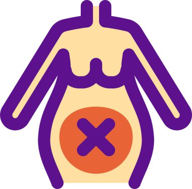 Geç kürtaj simgesi, vektör illüstrasyonu beyaz arkaplanda izole edildi