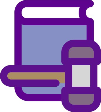 Hukuk kitabı simgesi ve vektör illüstrasyonu beyaz arkaplanda izole edildi 