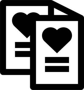 aşk kartı simgesi, vektör illüstrasyonu beyaz arkaplanda izole edildi  