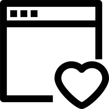 kalp simgesi ile kullanıcı arayüzü, vektör illüstrasyonu beyaz arkaplanda izole edildi  