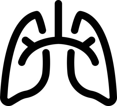 Akciğer simgesi ve vektör çizimi beyaz arkaplanda izole edildi 