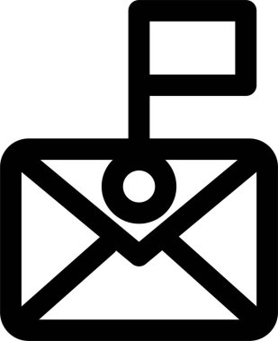 posta bayrağı simgesi ve vektör illüstrasyonu beyaz arkaplanda izole edildi