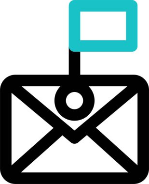 posta bayrağı simgesi ve vektör illüstrasyonu beyaz arkaplanda izole edildi