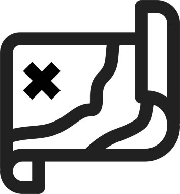 Harita simgesi, vektör illüstrasyonu beyaz arkaplanda izole edildi 