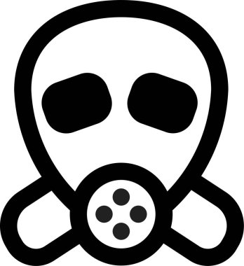 Maske simgesi ve vektör illüstrasyonu beyaz arkaplanda izole edildi 