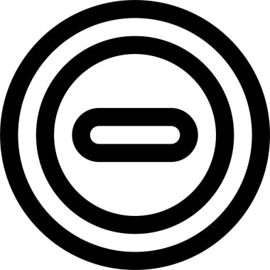 Beyaz arkaplanda izole edilmiş vektör illüstrasyonu eksi simge 