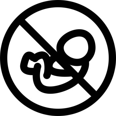 Beyaz arkaplanda izole edilmiş bir doğum simgesi veya vektör illüstrasyonu yok