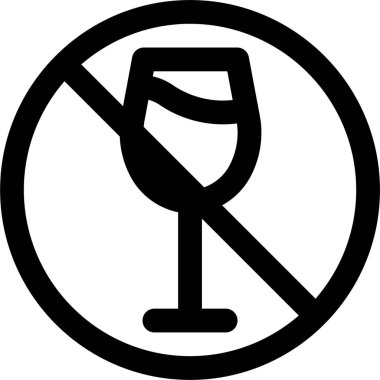 Beyaz arkaplanda içki ikonu yok, vektör illüstrasyonu izole edildi