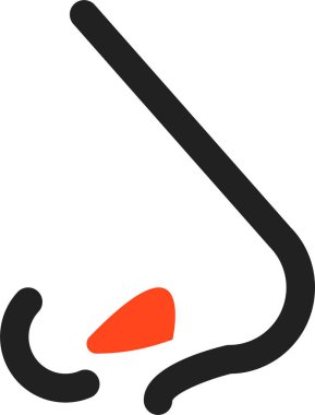 burun simgesi, vektör illüstrasyonu beyaz arkaplanda izole edildi 