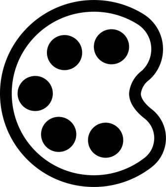 beyaz arkaplanda izole edilmiş boya simgesi ve vektör illüstrasyonu 