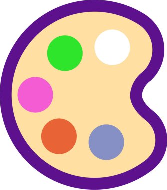 beyaz arkaplanda izole edilmiş boya simgesi ve vektör illüstrasyonu 