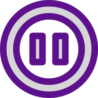 Beyaz arkaplanda duraklat simgesi ve vektör illüstrasyonu izole edildi 