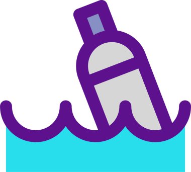 Deniz ikonundaki evcil hayvan, vektör illüstrasyonu beyaz arkaplanda izole edildi 