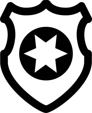 Polis rozeti simgesi, vektör illüstrasyonu beyaz arkaplanda izole edildi 