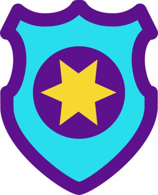 Polis rozeti simgesi, vektör illüstrasyonu beyaz arkaplanda izole edildi 