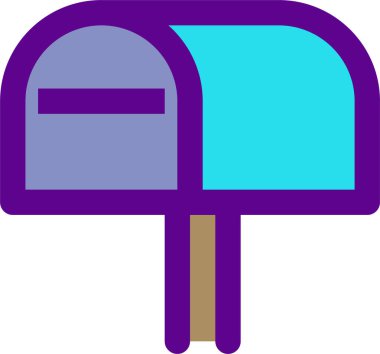 posta simgesi ve vektör illüstrasyonu beyaz arkaplanda izole edildi