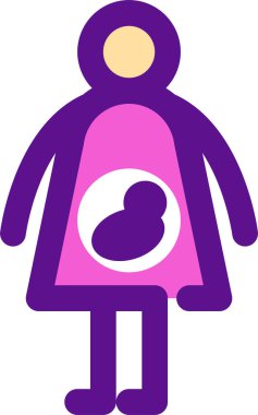 hamile kadın simgesi, vektör çizimi beyaz arkaplanda izole edildi