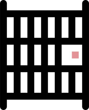 hapishane kapısı simgesi, vektör illüstrasyonu beyaz arkaplanda izole edildi 