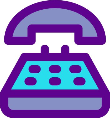 Retro telefon destek simgesi, vektör illüstrasyonu beyaz arkaplanda izole edildi