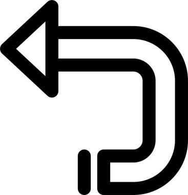 sağ eğri simgesi, vektör illüstrasyonu beyaz arkaplanda izole edildi 