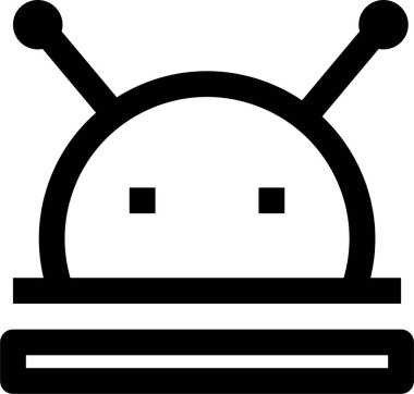 Robot simgesi, vektör çizimi beyaz arkaplanda izole edildi 