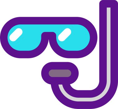 scuba simgesi, vektör illüstrasyonu beyaz arkaplanda izole edildi 