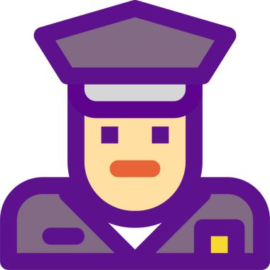 Güvenlik simgesi ve vektör illüstrasyonu beyaz arkaplanda izole edildi