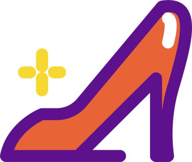 Kadın ayakkabı simgesi, vektör çizimi beyaz arkaplanda izole edildi